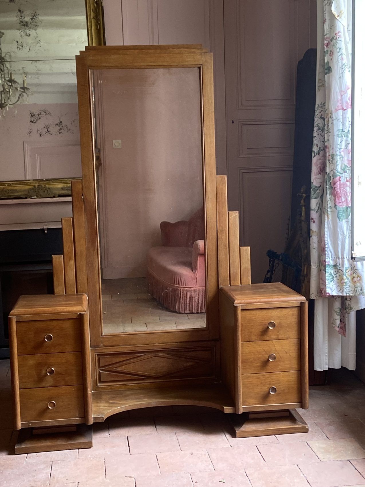 Art Deco dressing table in solid oak – 1920s/1930s