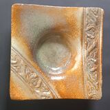 Vide poche en grès vernissé et sculpté signé vintage