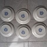6 Plates dessert service Ridgway Windsor Staffordshire blue décor