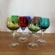 7 stemmed glasses from the Venetian glassworks of Murano from the 70s/80s.