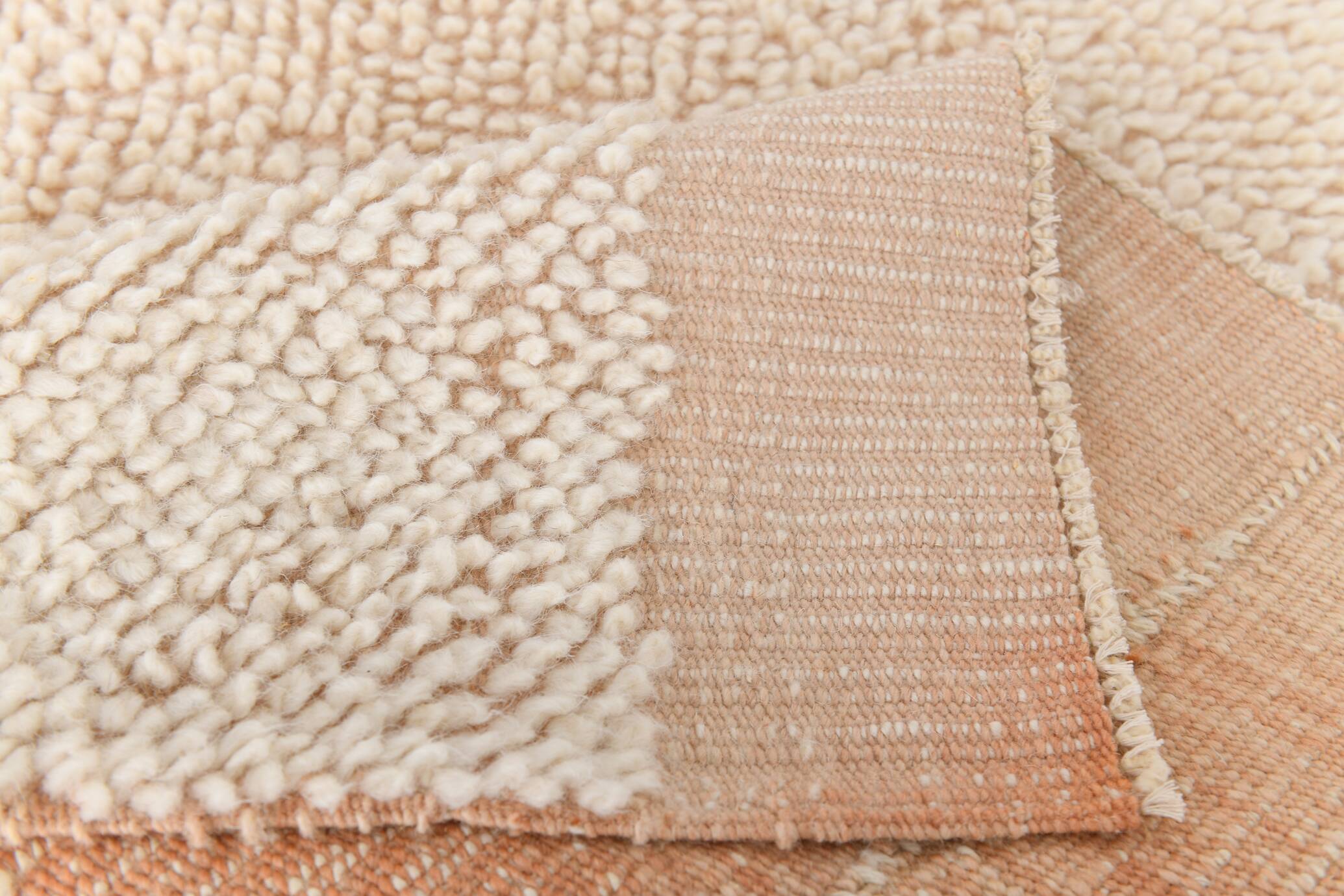 8x10 Peach Orange Handmade Wool Vintage Rug, 250x304Cm SK 34929