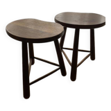 Solid oak tripod stools