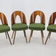 4 chaises d'Antonin Suman, Tchécoslovaquie, 1960