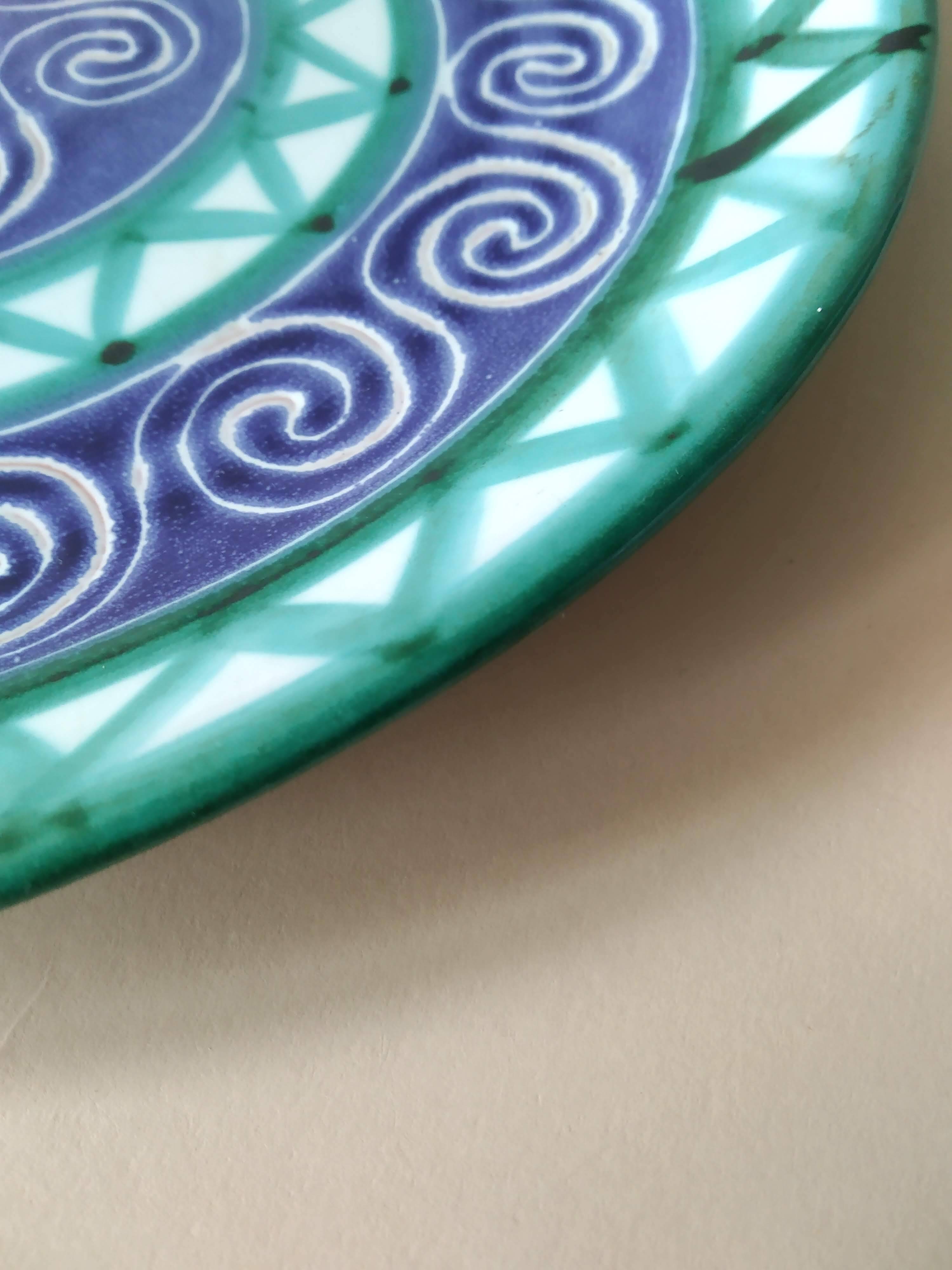 Large vintage Robert Picault Vallauris dish presentation plate