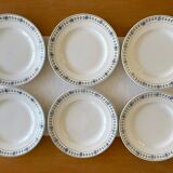 6 assiettes plates anciennes en faïence de Saint-Amand (Nord)