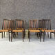 Danish cord dining chairs, set of 8 - 1960s