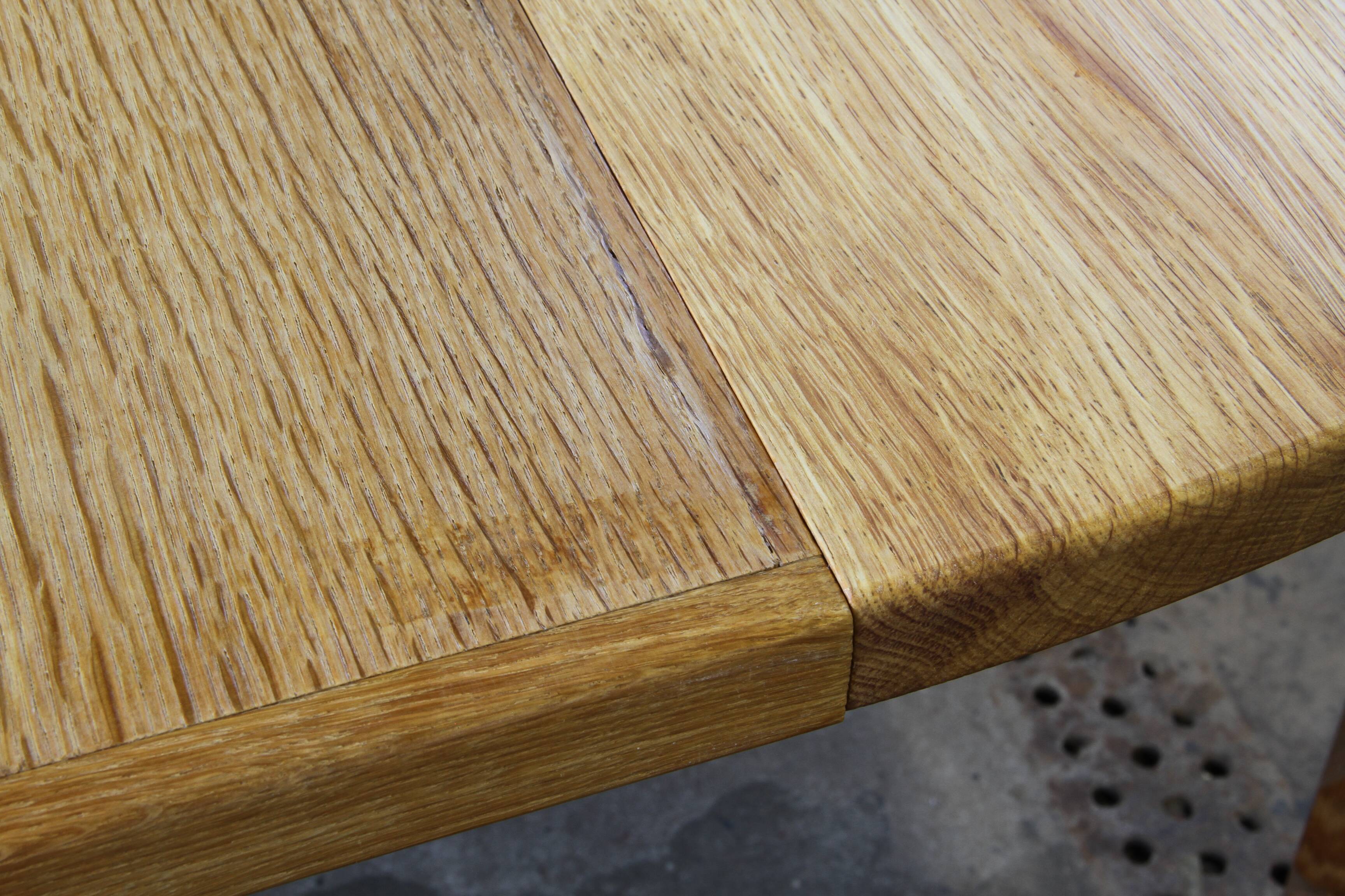1960s vintage brutalist Danish extending oak dining table style Henning Kjærnulf