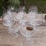 10 glasses of bohemian crystal cognac