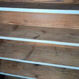 Low Parisian wardrobe with two doors, made of fir with original patina