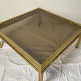 Table basse en verre et laiton