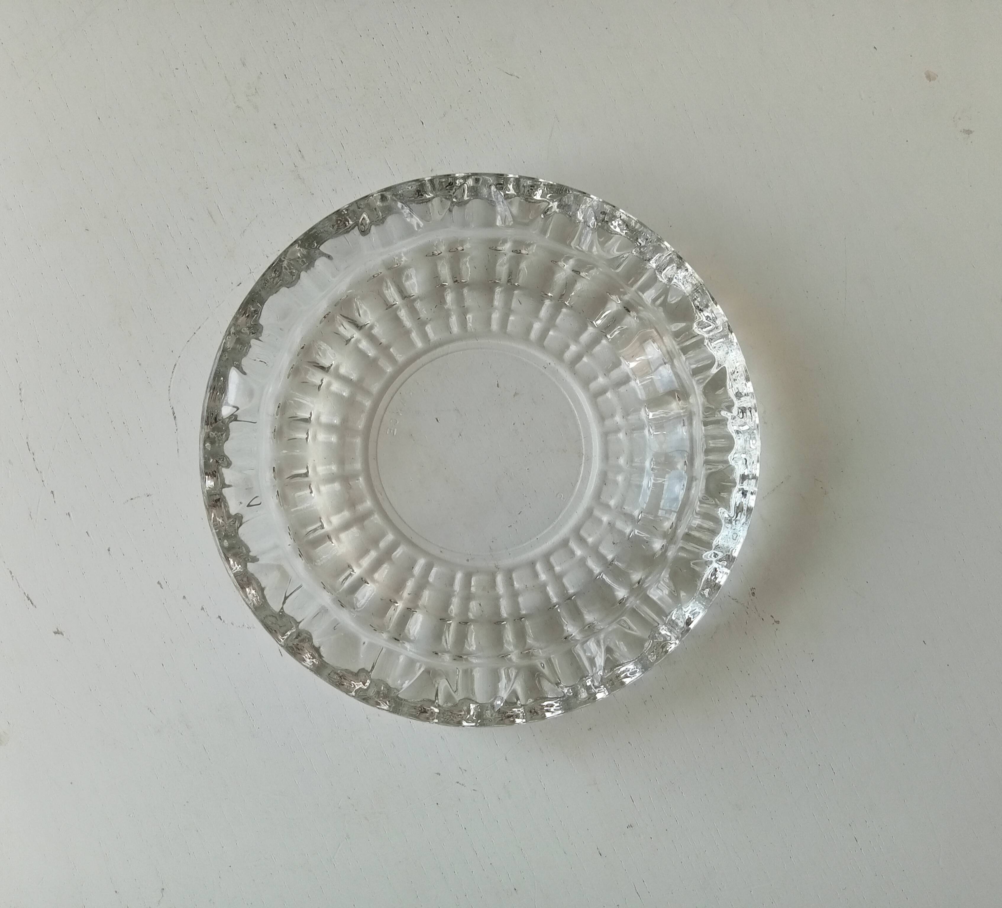 Large vintage molded glass ashtray
