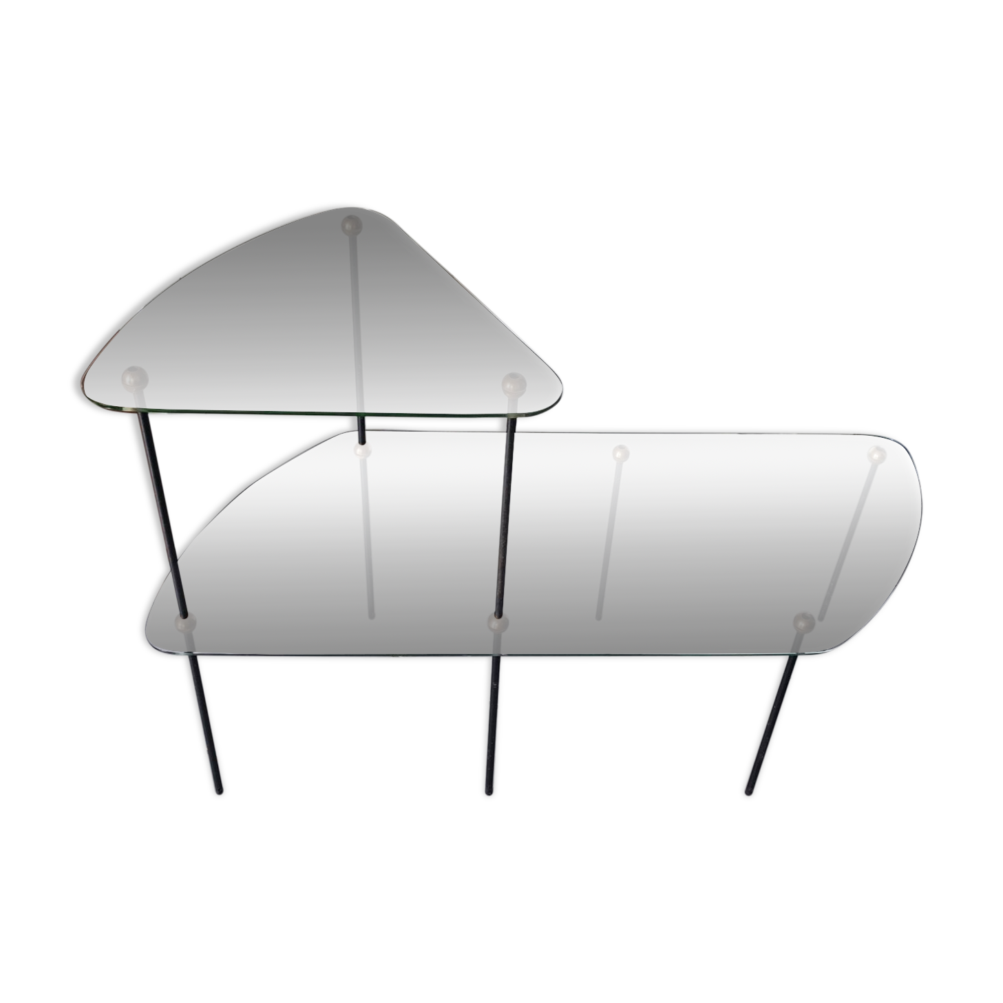 1950s glass display shelves