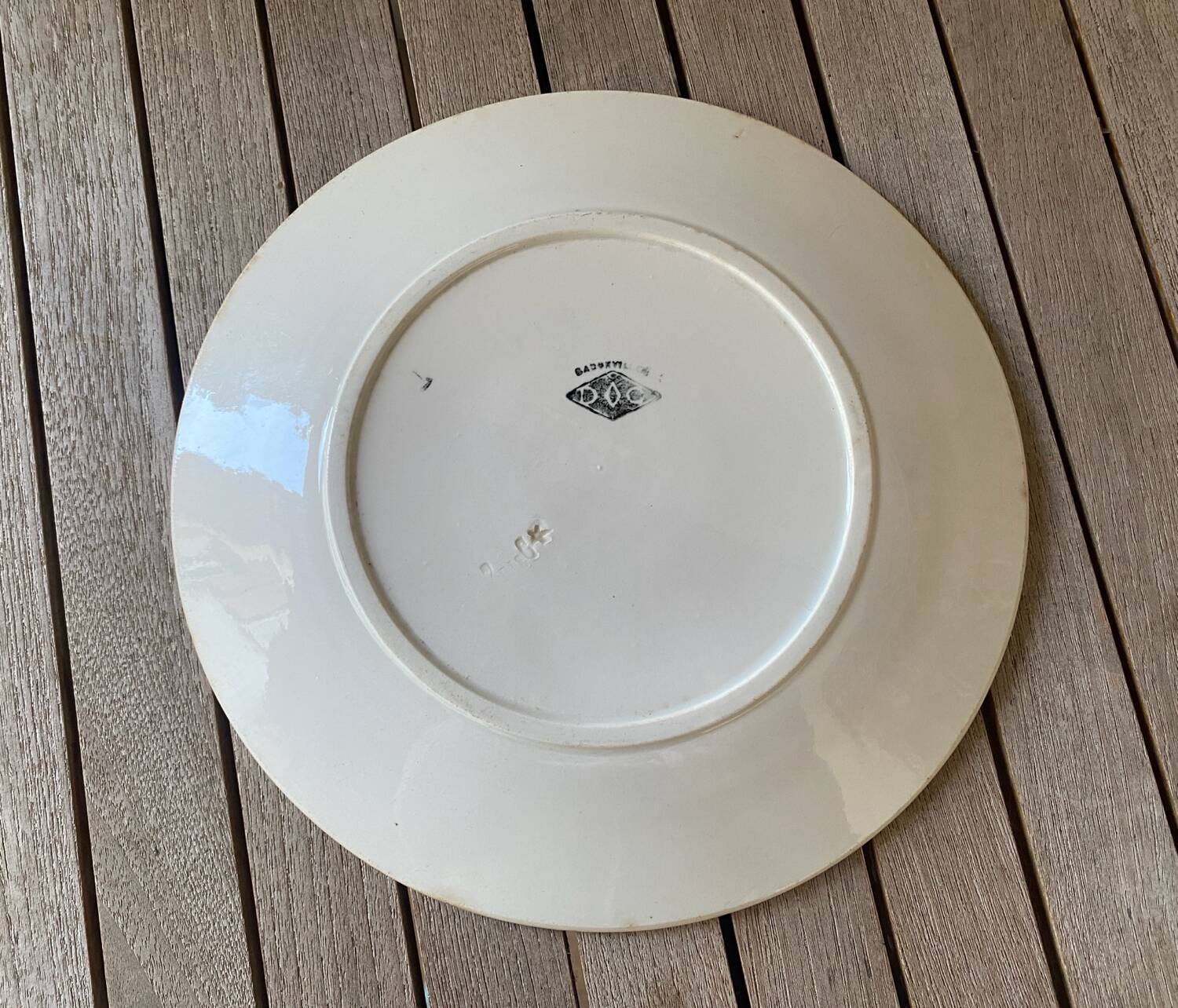 Assiette plate Badonviller modèle Doc ancienne