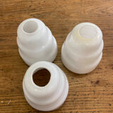 Set of 3 white glass lampshades for suspension