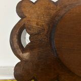 Basket or Pocket Emptying from the 1950s in Carved Wood signed A. Bouchez