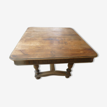 Table bois carrée avec 3 rallonges