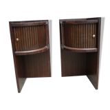 Pair of macassar art deco bedside tables
