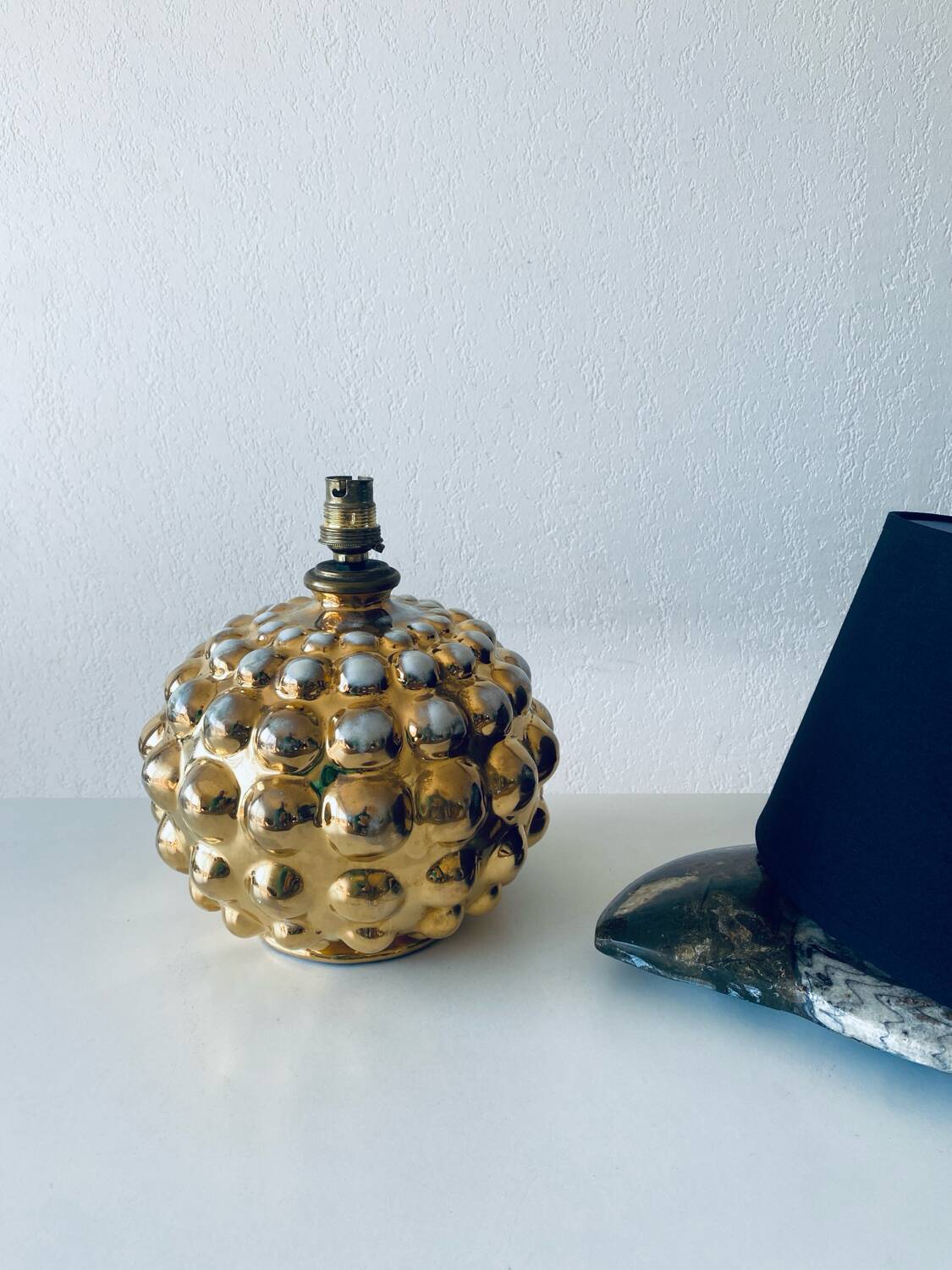 Gold bubble ceramic lamp