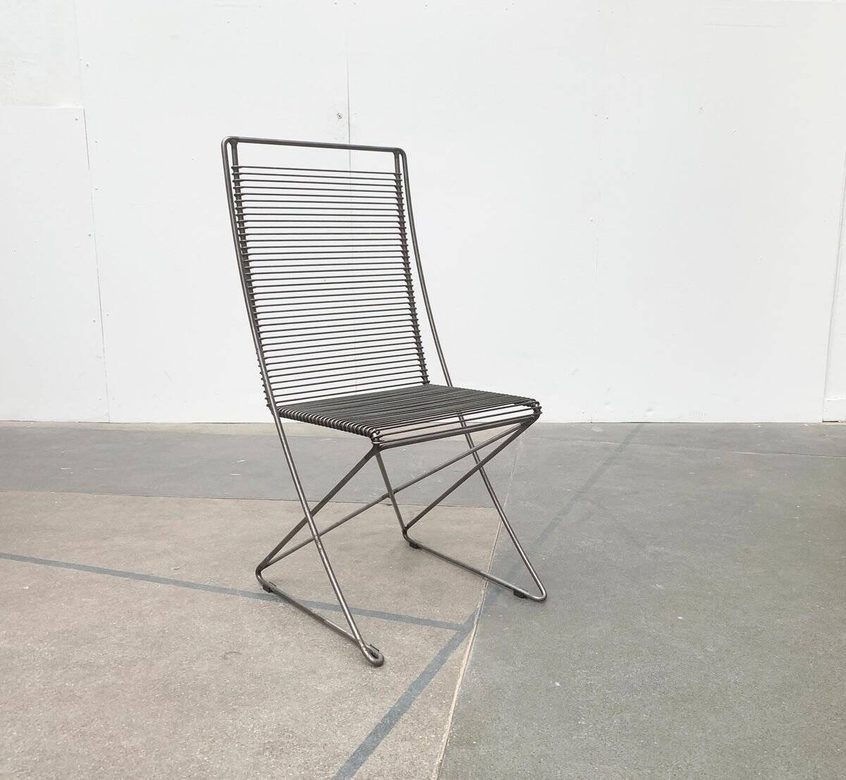 Vintage German lounge chair Kreuzschwinger by Till Behrens for Meyer Stahlmöbel, 1980s.