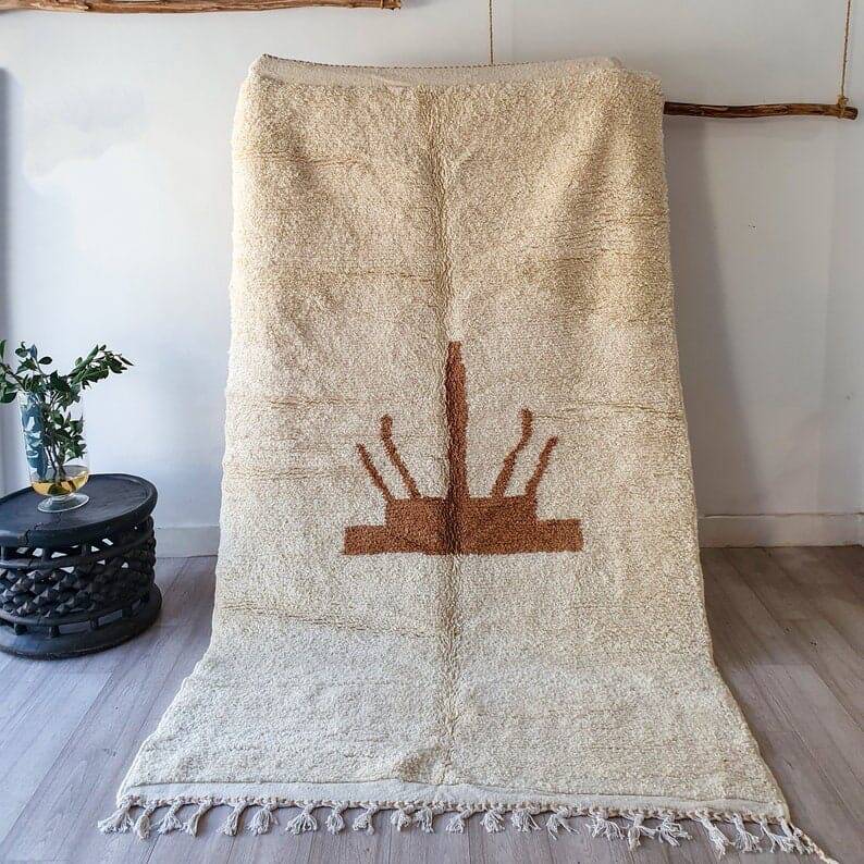 Handmade pure wool rug, size 100 x 200 cm