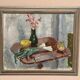 Original Swedish Oil on Panel – "Vase and Vegetables" by Arne Kilsby – Signed – Vintage and Framed – 54 × 46 cm (21.3" × 18.1")