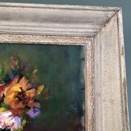 Still life "Bouquet and vase green ball"