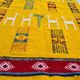 Traditional handmade biker yellow kilim carpet made of pure wool  - 120x70cm