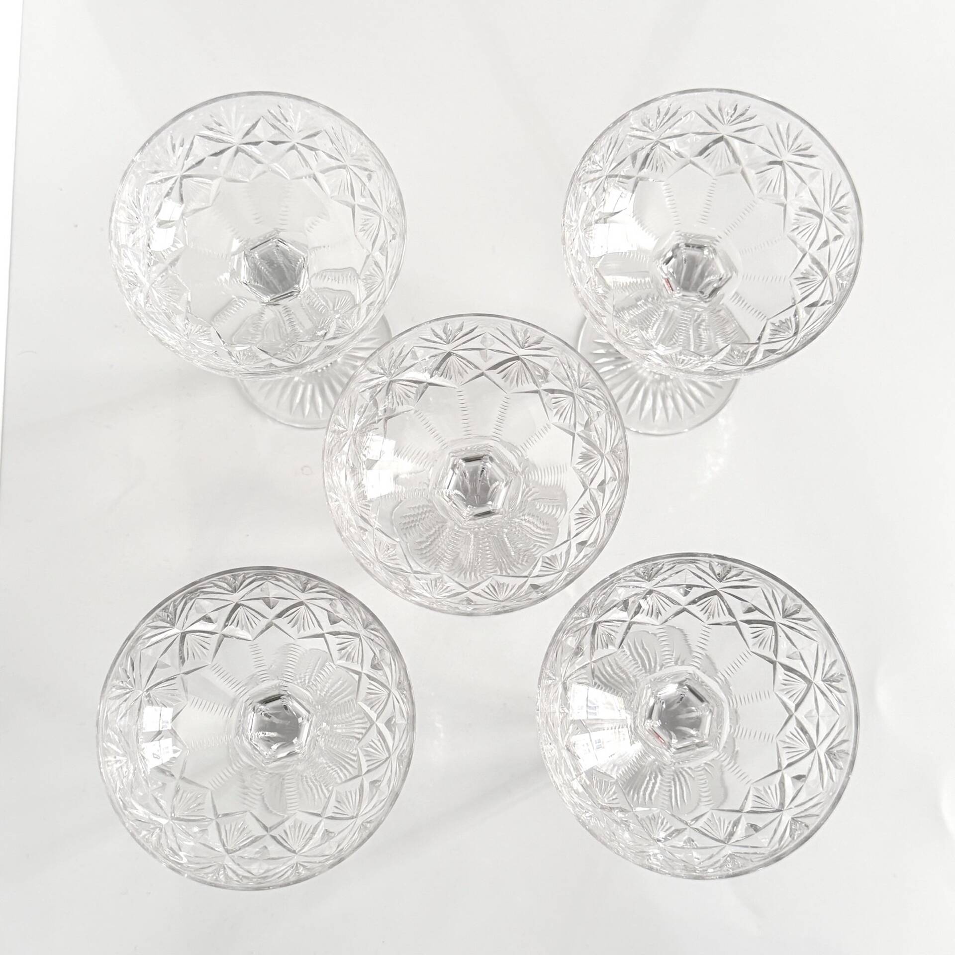 Set of 5 crystal champagne glasses from Saint-Louis | Gavarni model
