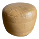 Beige patchwork leather pouf from Sède