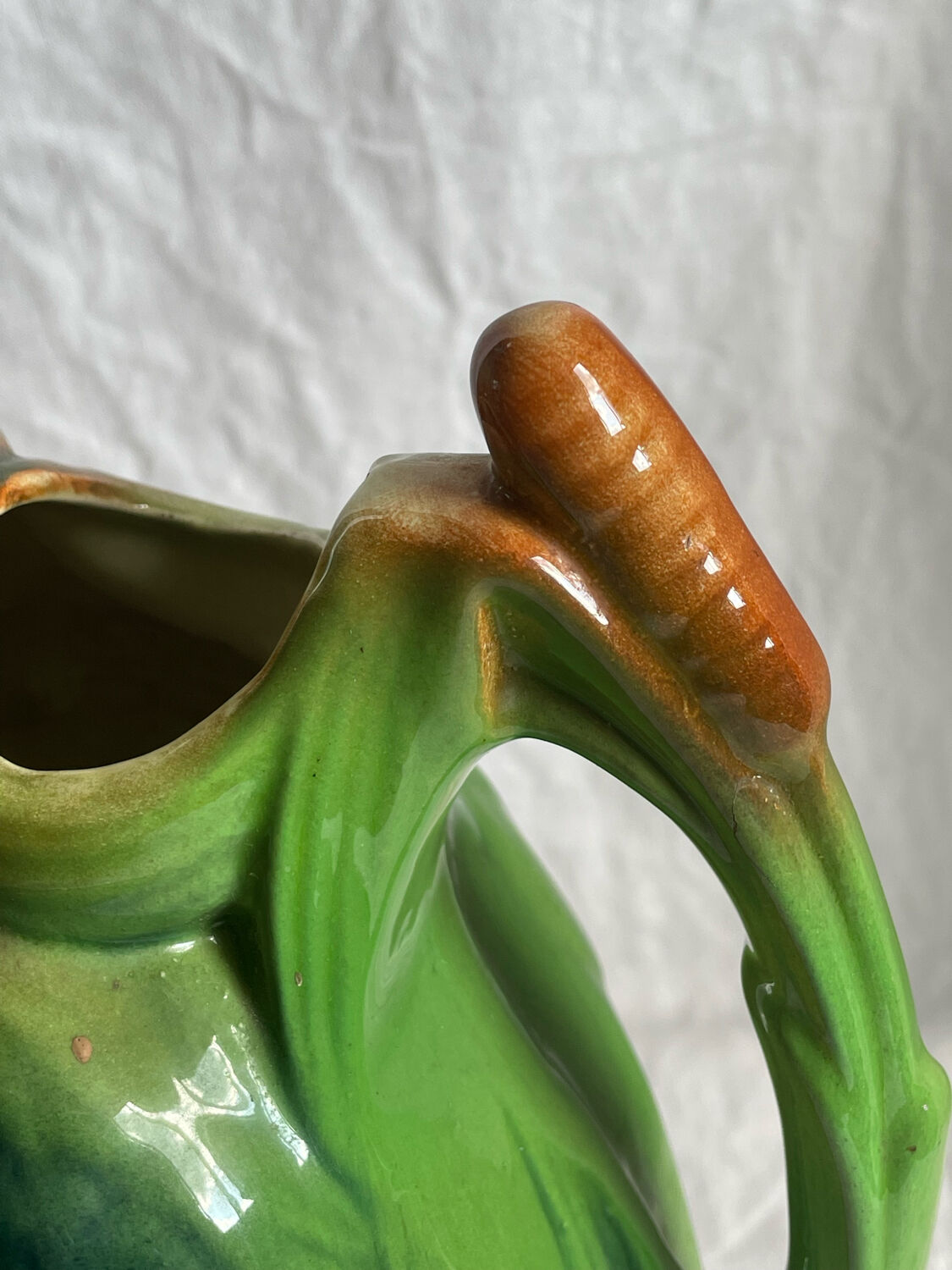 Majolica pitcher Mallard duck, circa 1900s