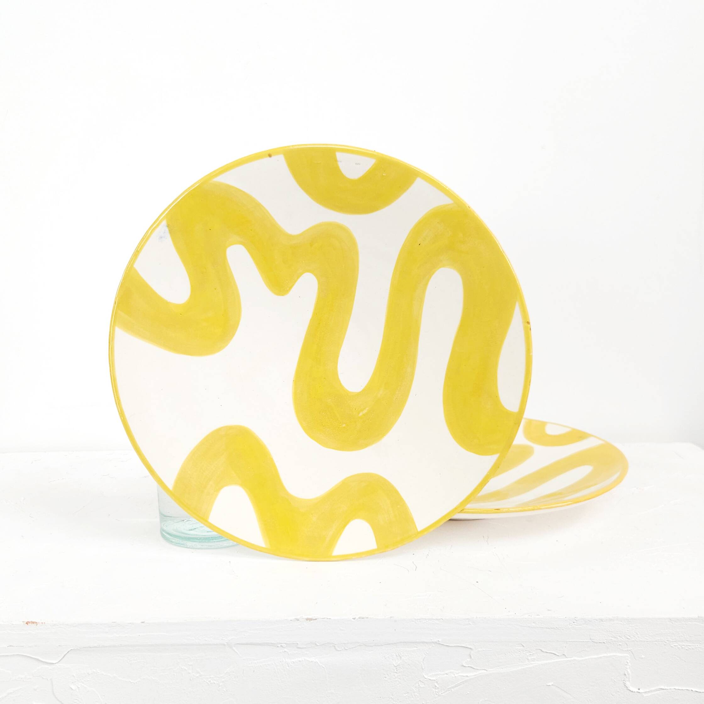 Large plate - Yellow BRUSH