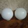 Pair of spherical lampshades in opaline.