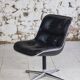 Black leather office chair by Charles Pollock for Knoll