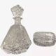 Magnificent series of 2 pieces in chiseled crystal art deco period