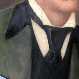 Portrait painting of a man with bacchantes