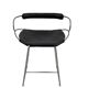 Organic sculptural bar stool c. Backrest Old Silver Steel and Black Leather