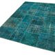 Handmade anatolian vintage 170 cm x 241 cm turquoise patchwork carpet