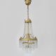 Vintage three-tiered balloon chandelier, glass pendants. 1970s.