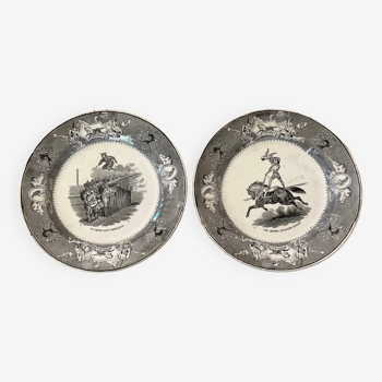 Duo d'assiettes Creil & Montereau, XIXème s.
