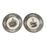 Duo d'assiettes Creil & Montereau, XIXème s.