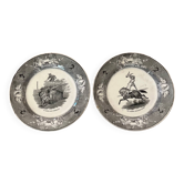 Duo of Creil & Montereau plates, 19th century.