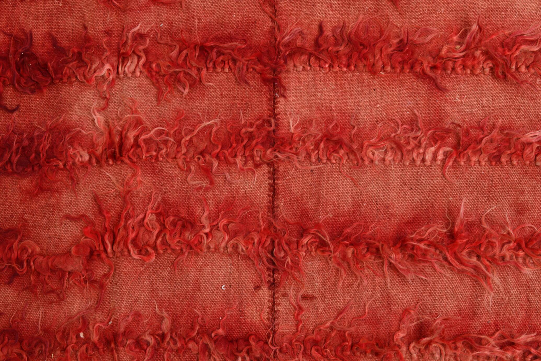 Tapis vintage tissé turc rouge doux 4x7, 128x216 cm