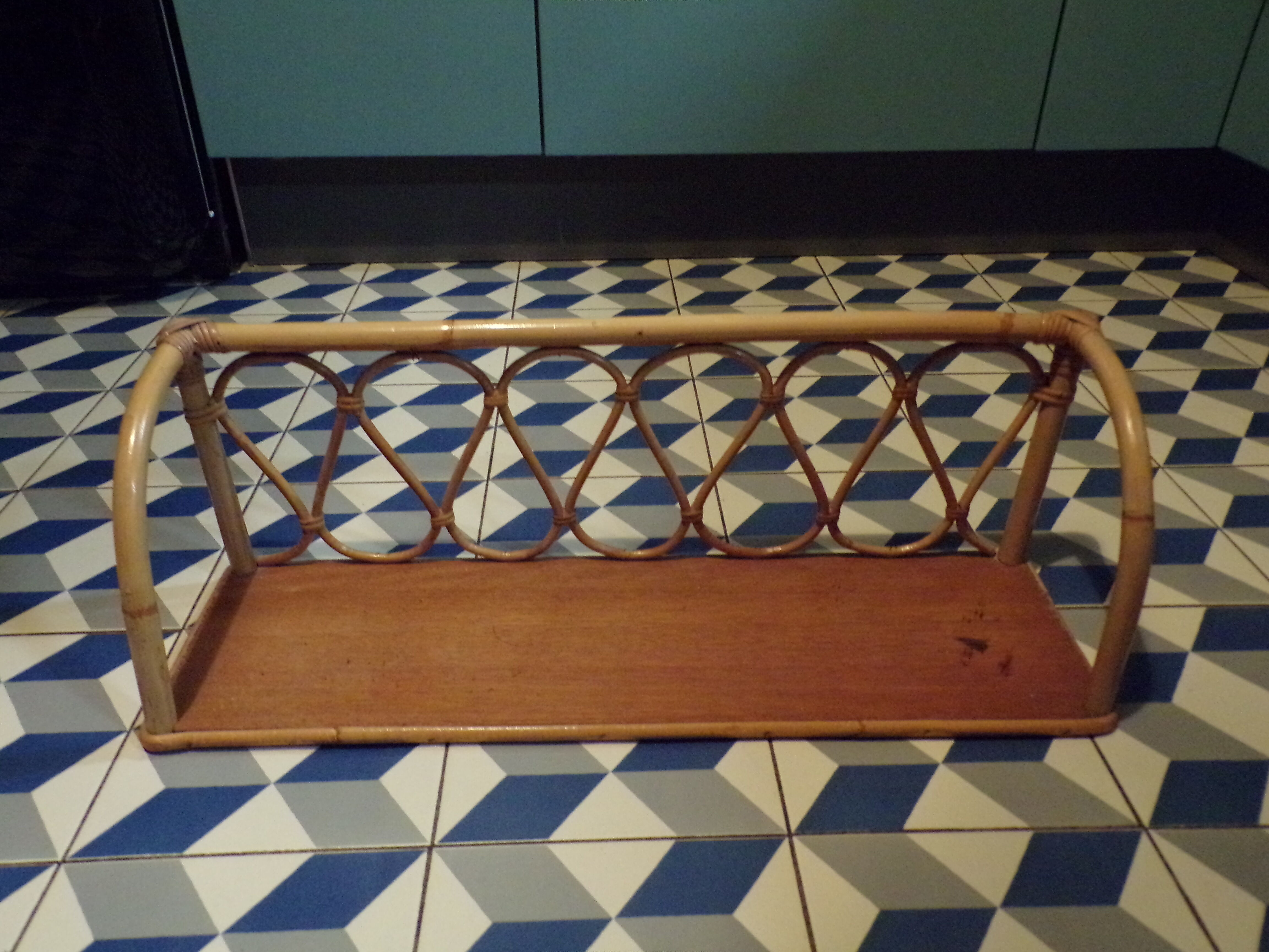 Vintage rattan shelf