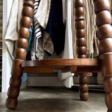 Sellette tripode en bois foncé