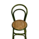 Green rattan wood chairs 1970s