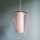 Scandinavian pendant light in white satin glass and pale pink clear glass, 1960