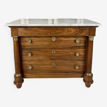 Empire style chest of drawers with marble top