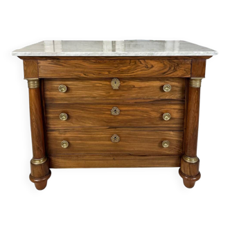 Empire style chest of drawers with marble top