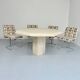 Thick travertine dining table, Italian design from the 70s, vintage