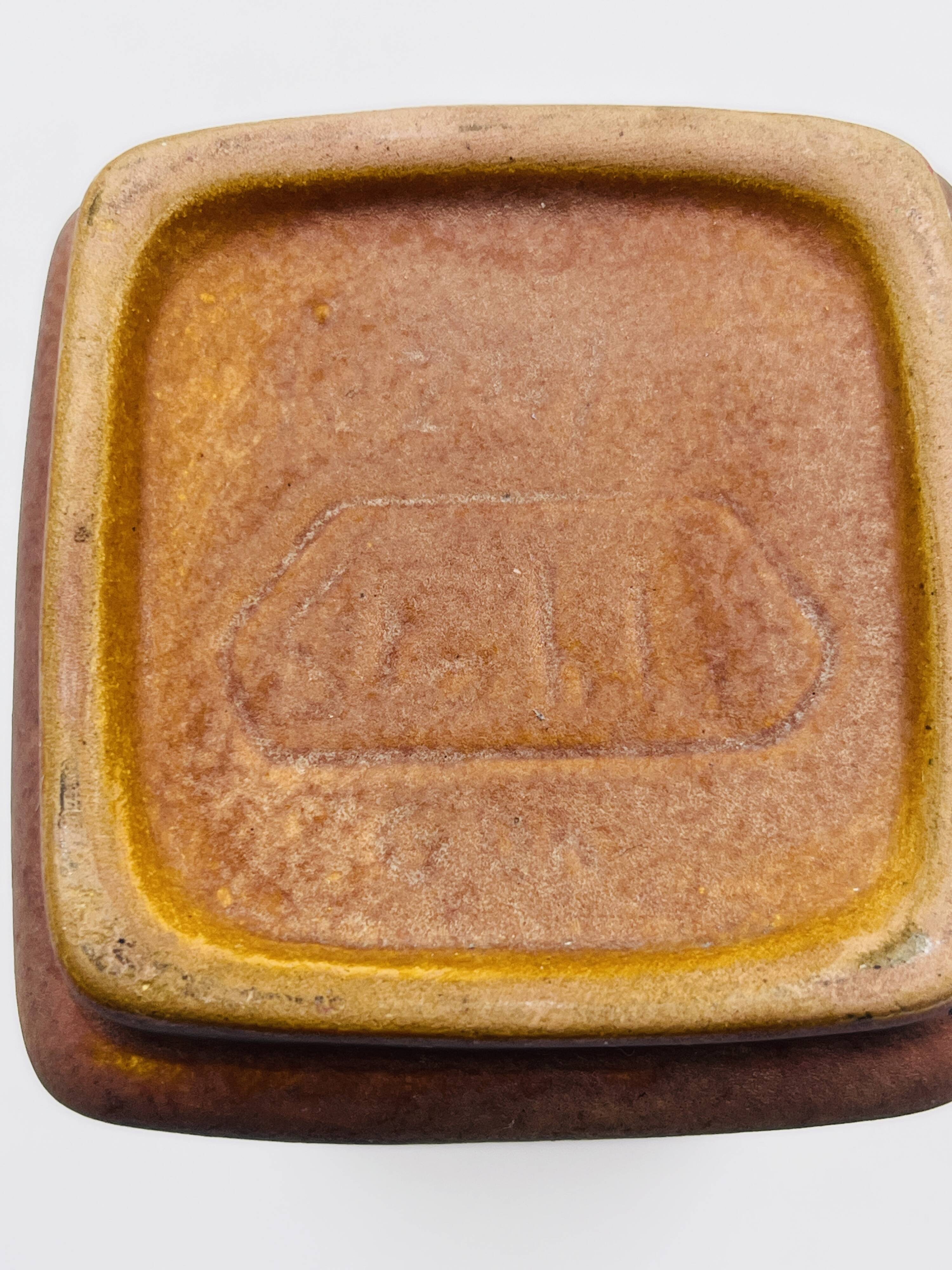 Strelha vase in brown ochre, architectural ceramic